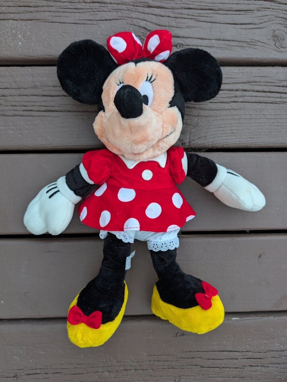 Disney Parks Authentic Minnie Mouse Polka-Dot Dress Plush Walt Disney World 17"